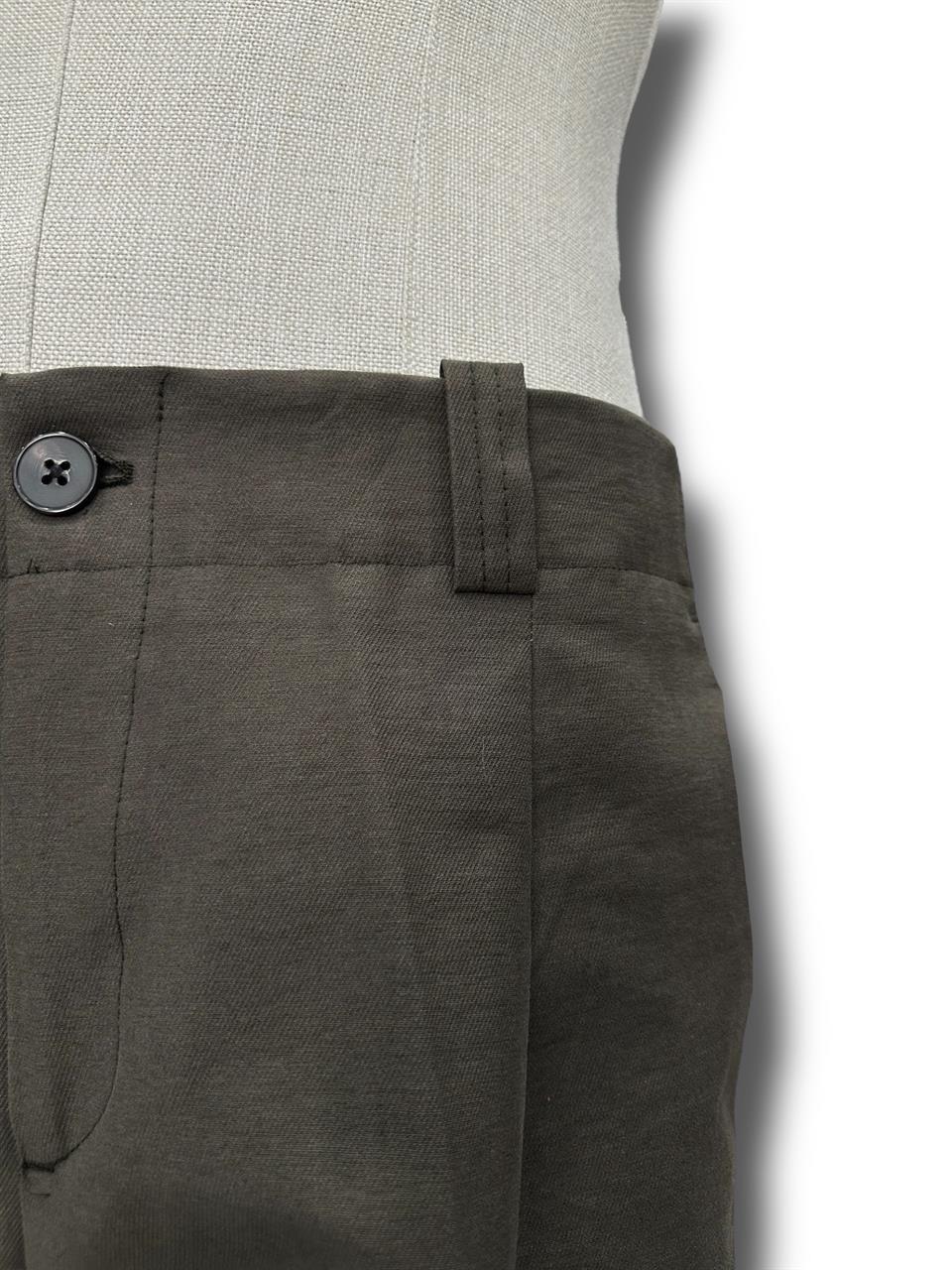 Oversize Gabardin Kumaş Kahverengi Ashford Pantolon - Image 4