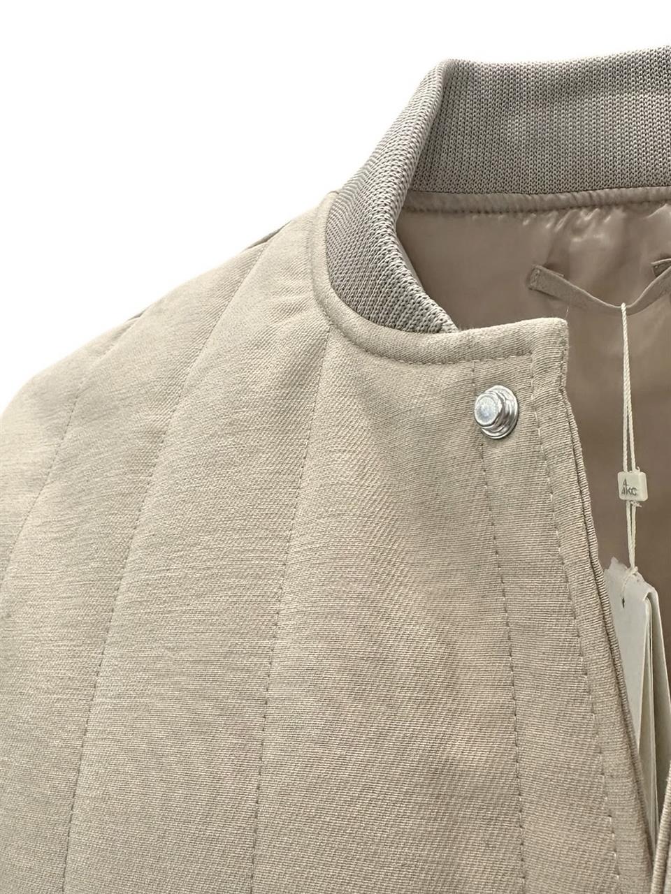 Ashford Bej Gabardin Kumaş Çıtçıtlı Yelek - Image 3
