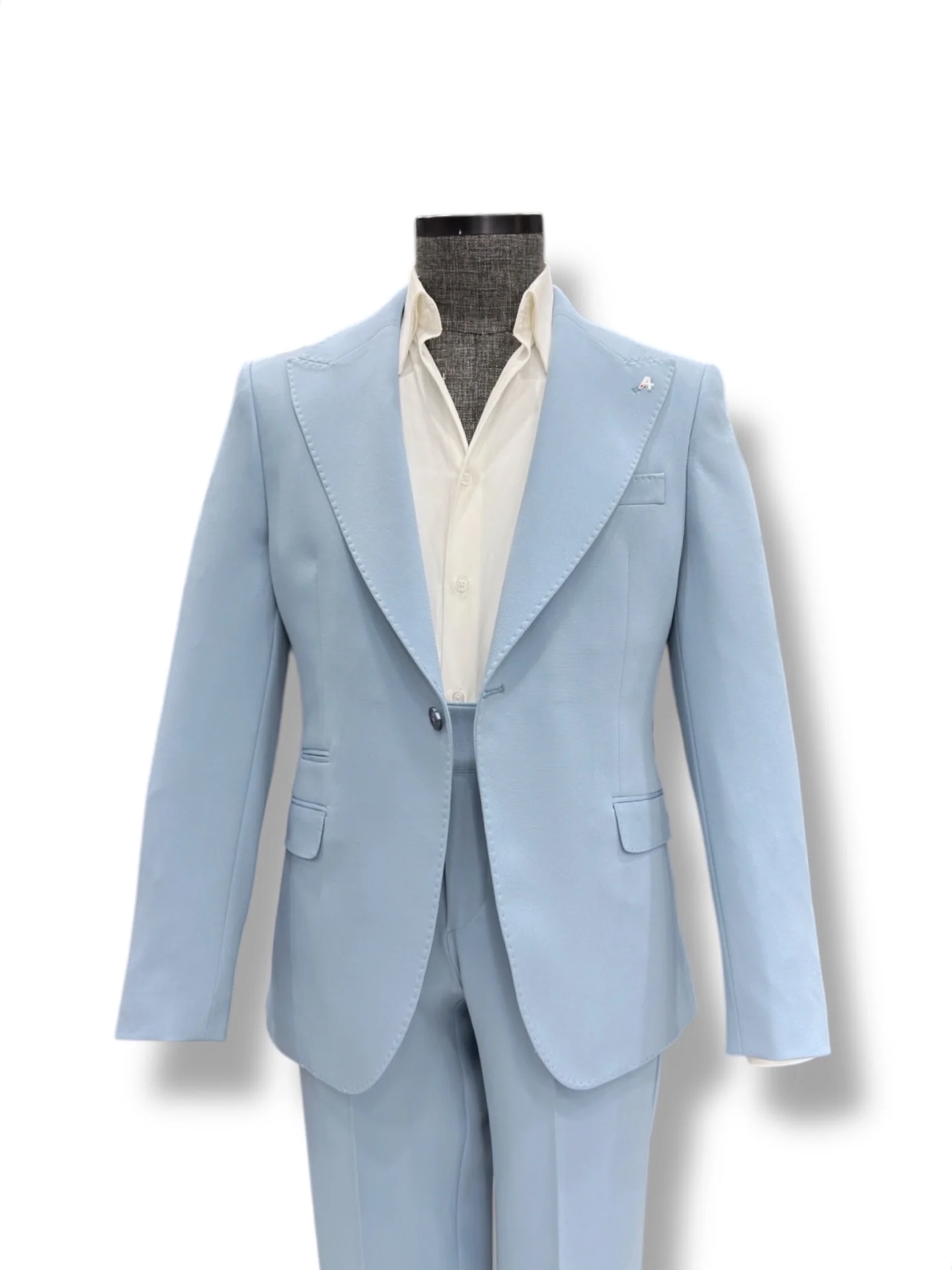 Slim Fit Likralı Kumaş Mavi Boost Takım Elbise - Image 2