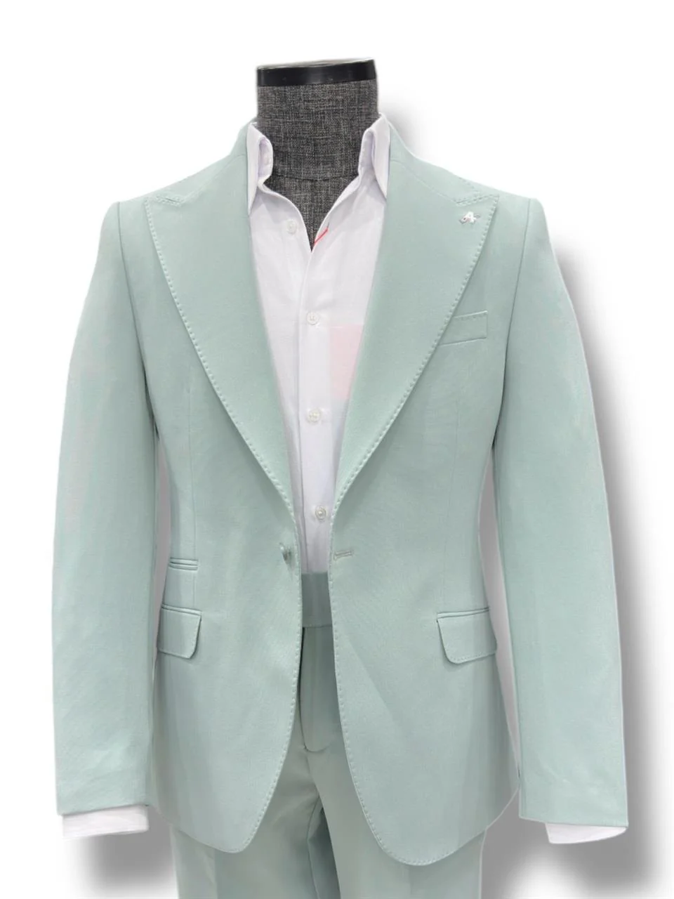 Slim Fit Likralı Kumaş Mint Boost Takım Elbise - Image 2