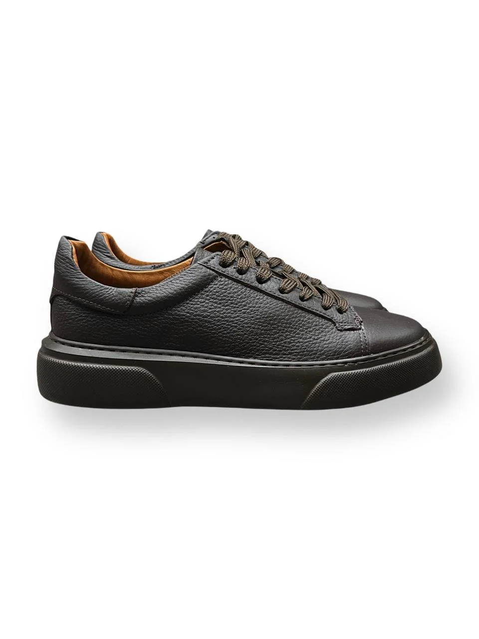 Deri Sneakers İç Dış Deri Kahverengi Ayakkabı