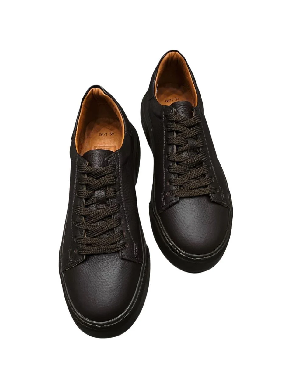 Deri Sneakers İç Dış Deri Kahverengi Ayakkabı - Image 2