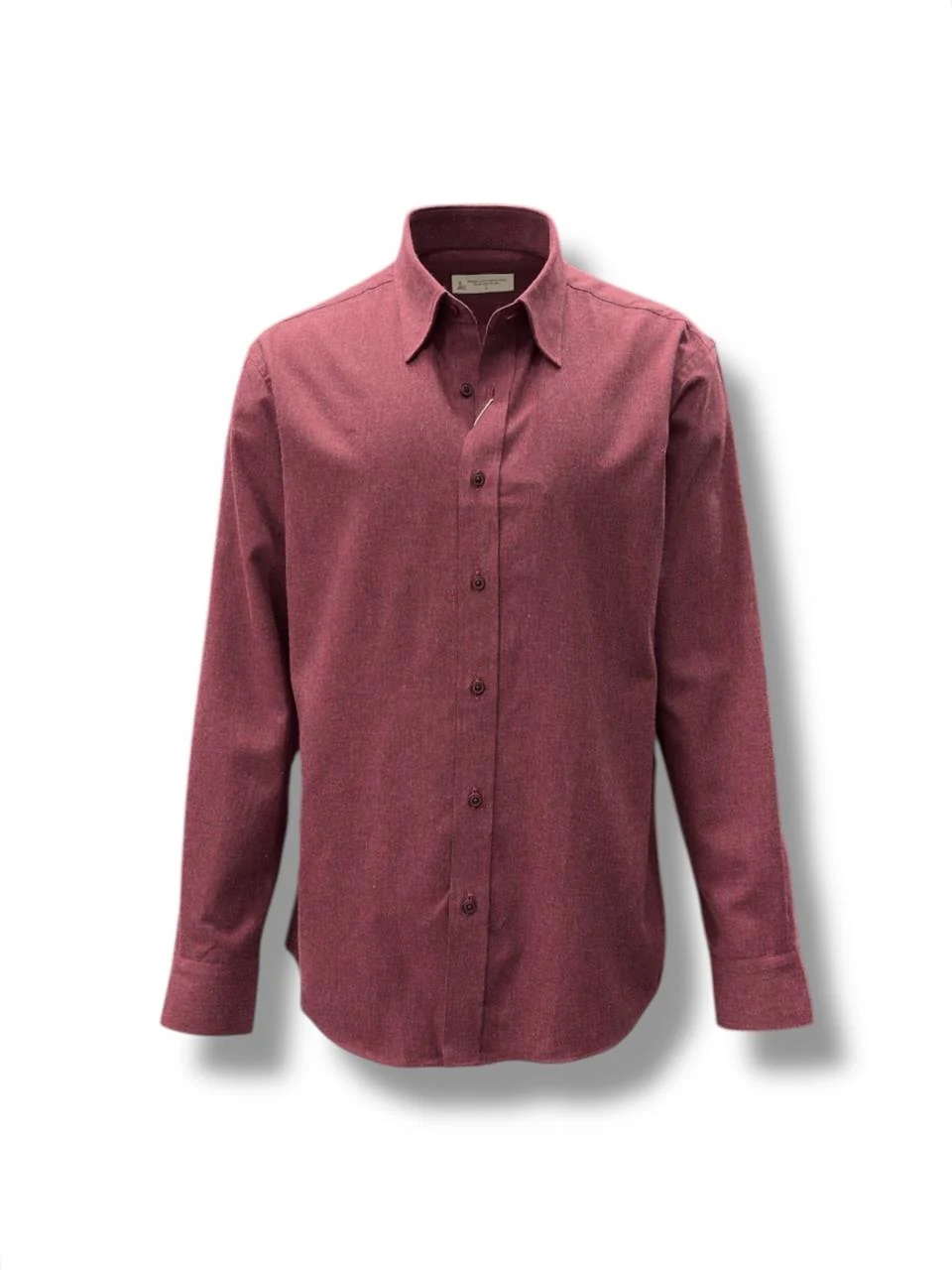 Standart Fit Flanel dokulu Bordo Pamuk Flanella Gömlek