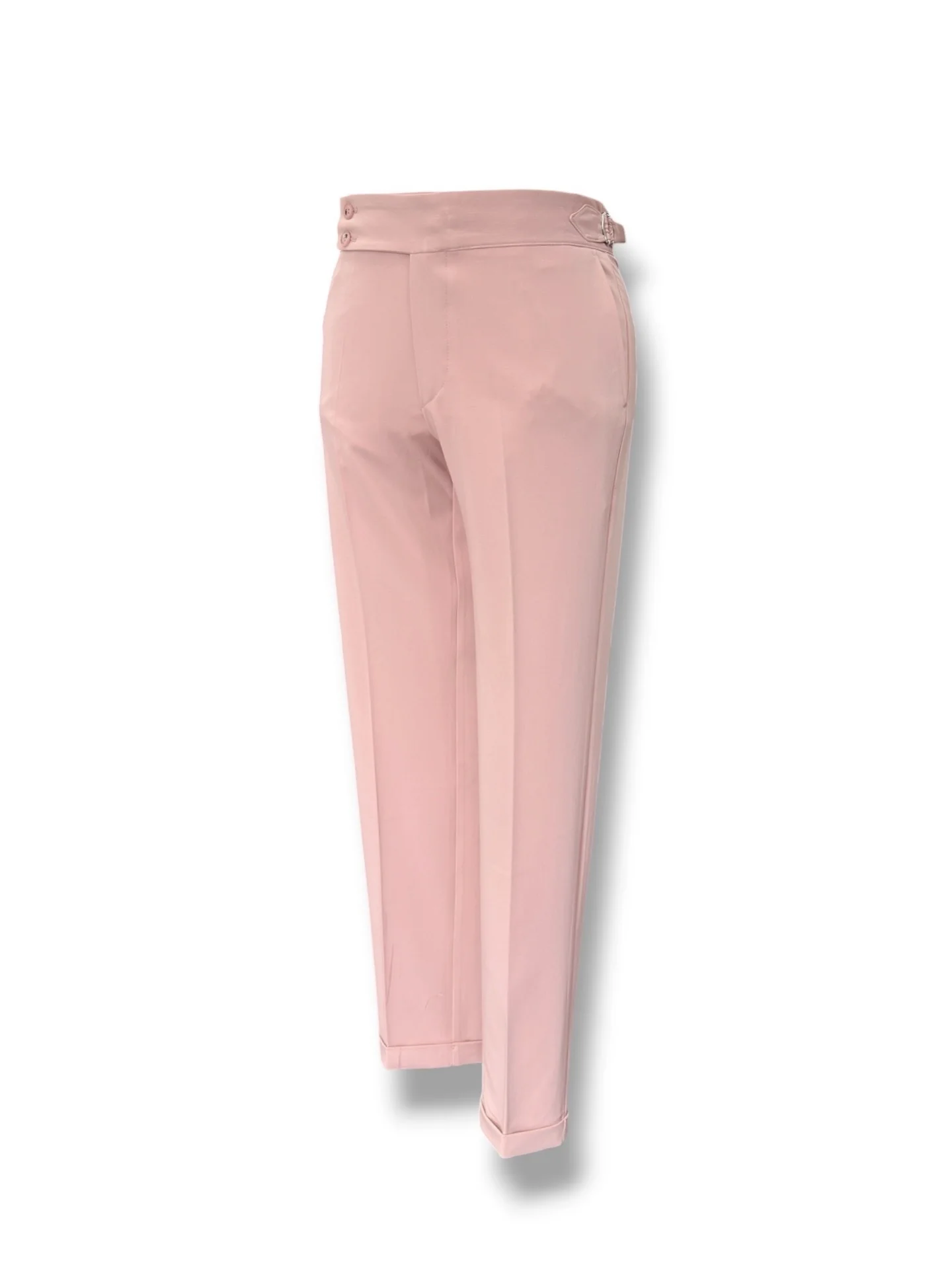 Slim Fit Likralı Çift Yırtmaç Kruvaze Pembe Form Takım Elbise - Image 4
