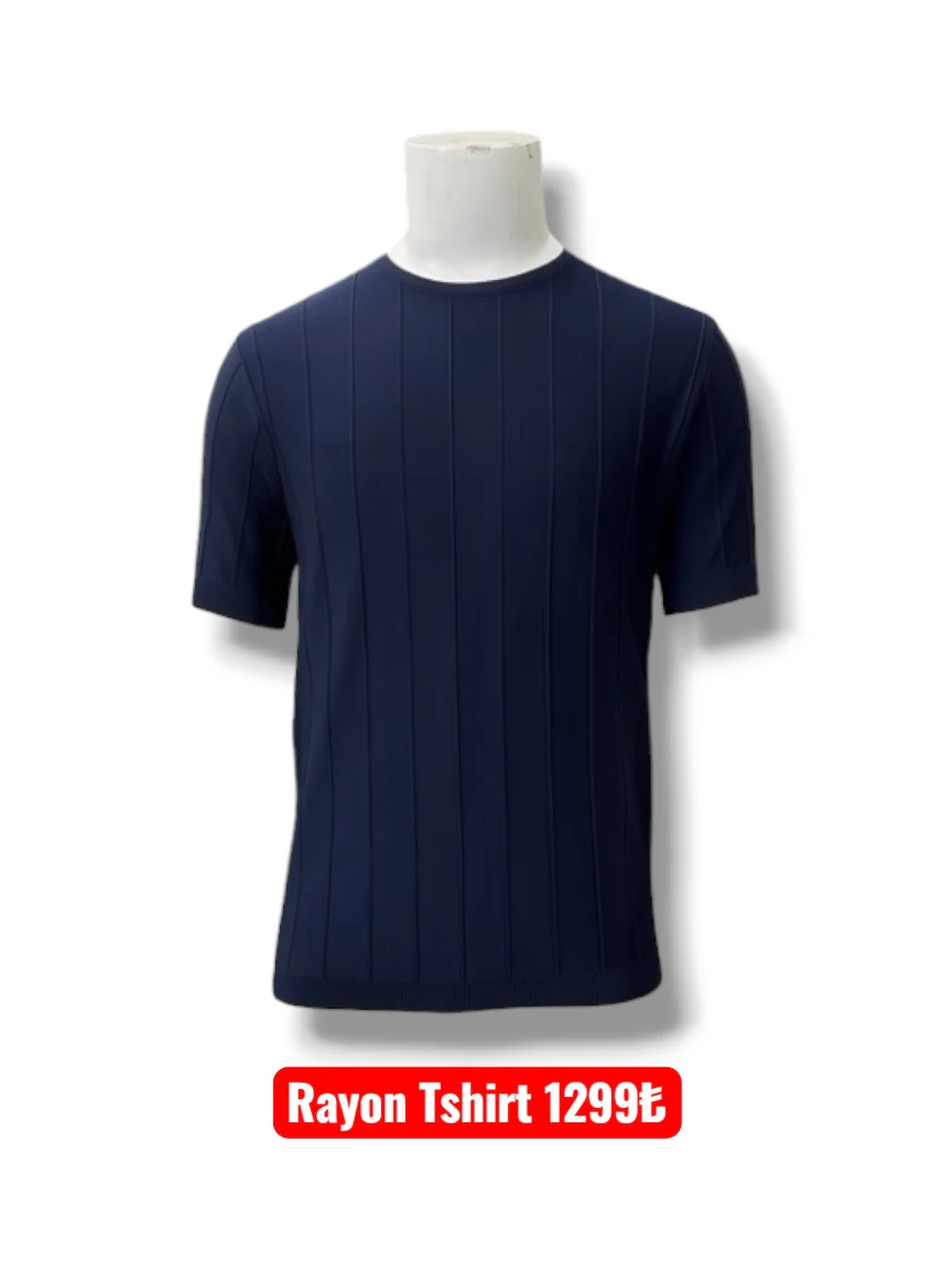 Gölge Çizgili Rayon Triko
