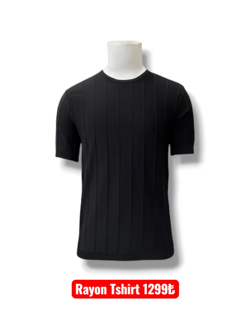 Gölge Çizgili Rayon Triko