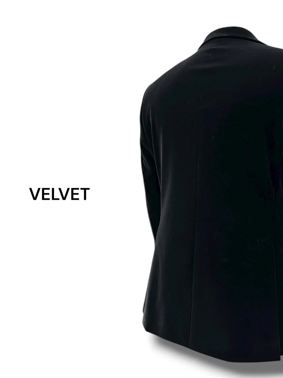 Kadife Siyah Kruvaze Slim Fit Kadife Kumaş Ceket - Image 3