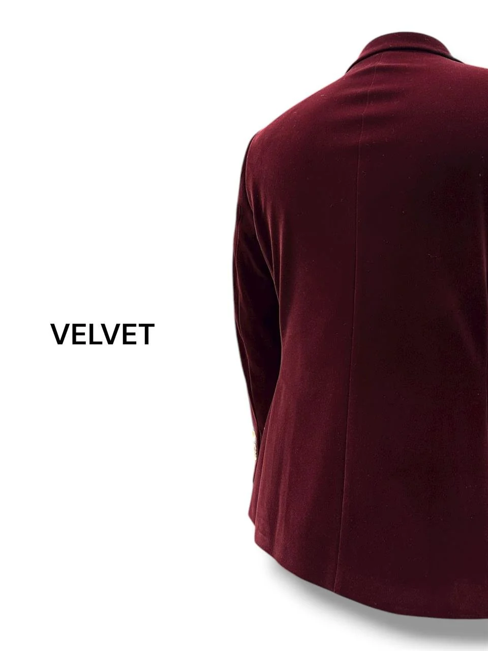 Kadife Bordo Kruvaze Slim Fit Kadife Kumaş Ceket - Image 3