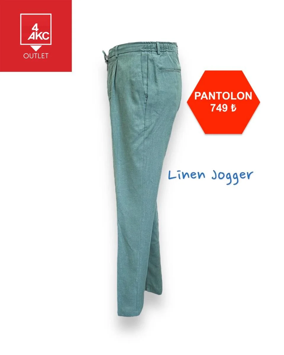 Linen Jogger Pantolon - Image 2