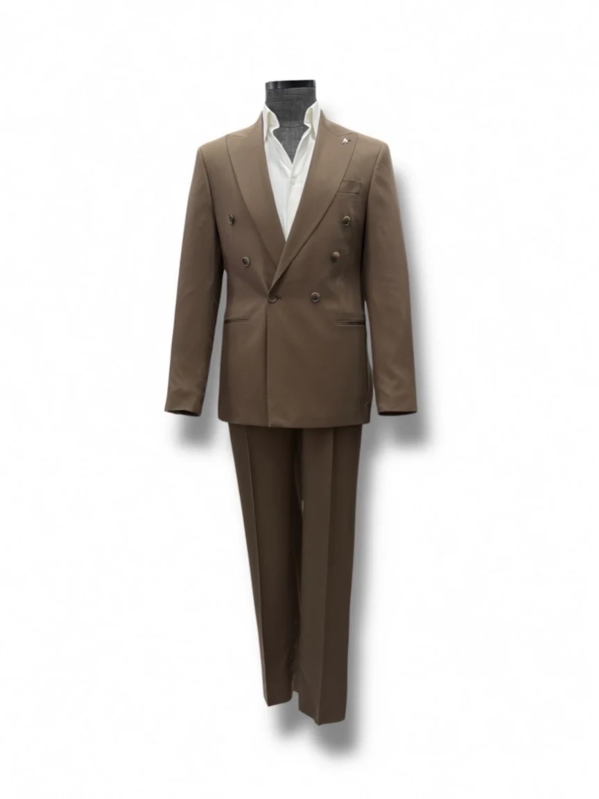 Standart Fit Tencel Kumaş Kahverengi Loreno Takım Elbise