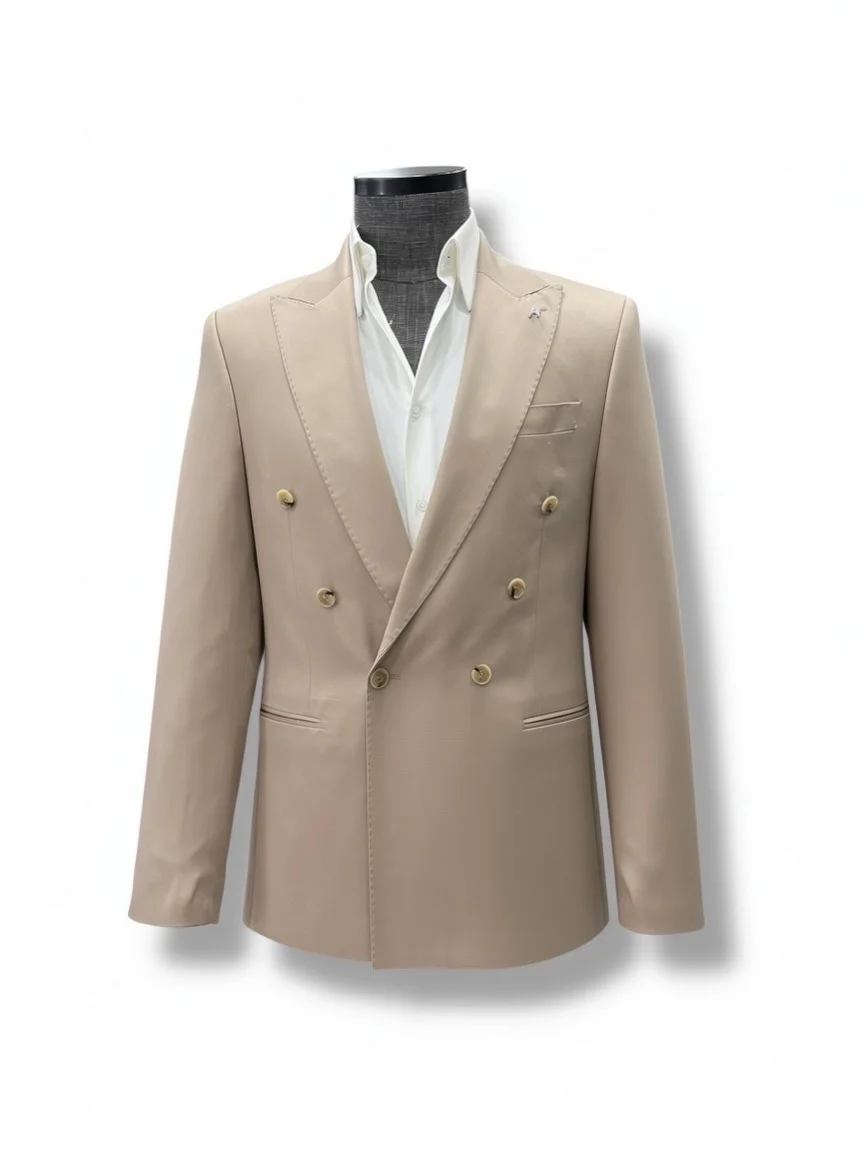 Standart Fit Tencel Kumaş Vizon Loreno Takım Elbise - Image 2