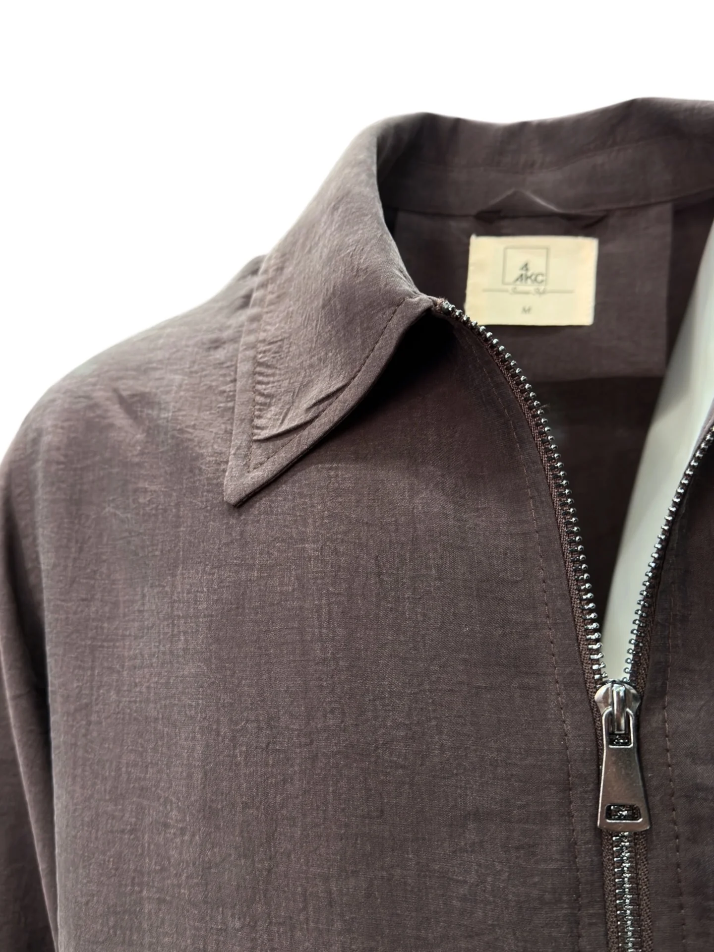 Oversize Hafif Kumaş Koyu Kahve Lume Mont - Image 3