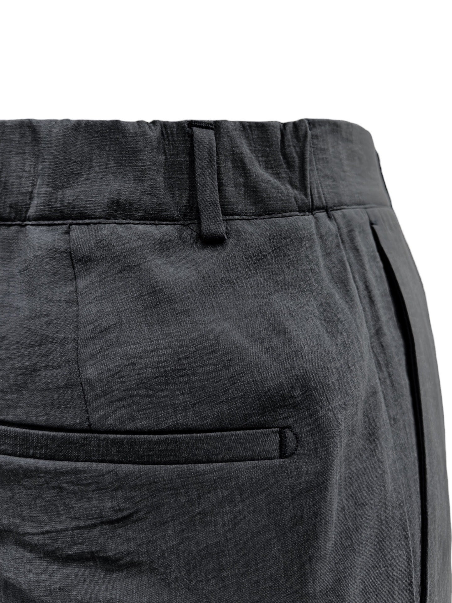 Oversize Hafif Kumaş Siyah Lume Pantolon - Image 2