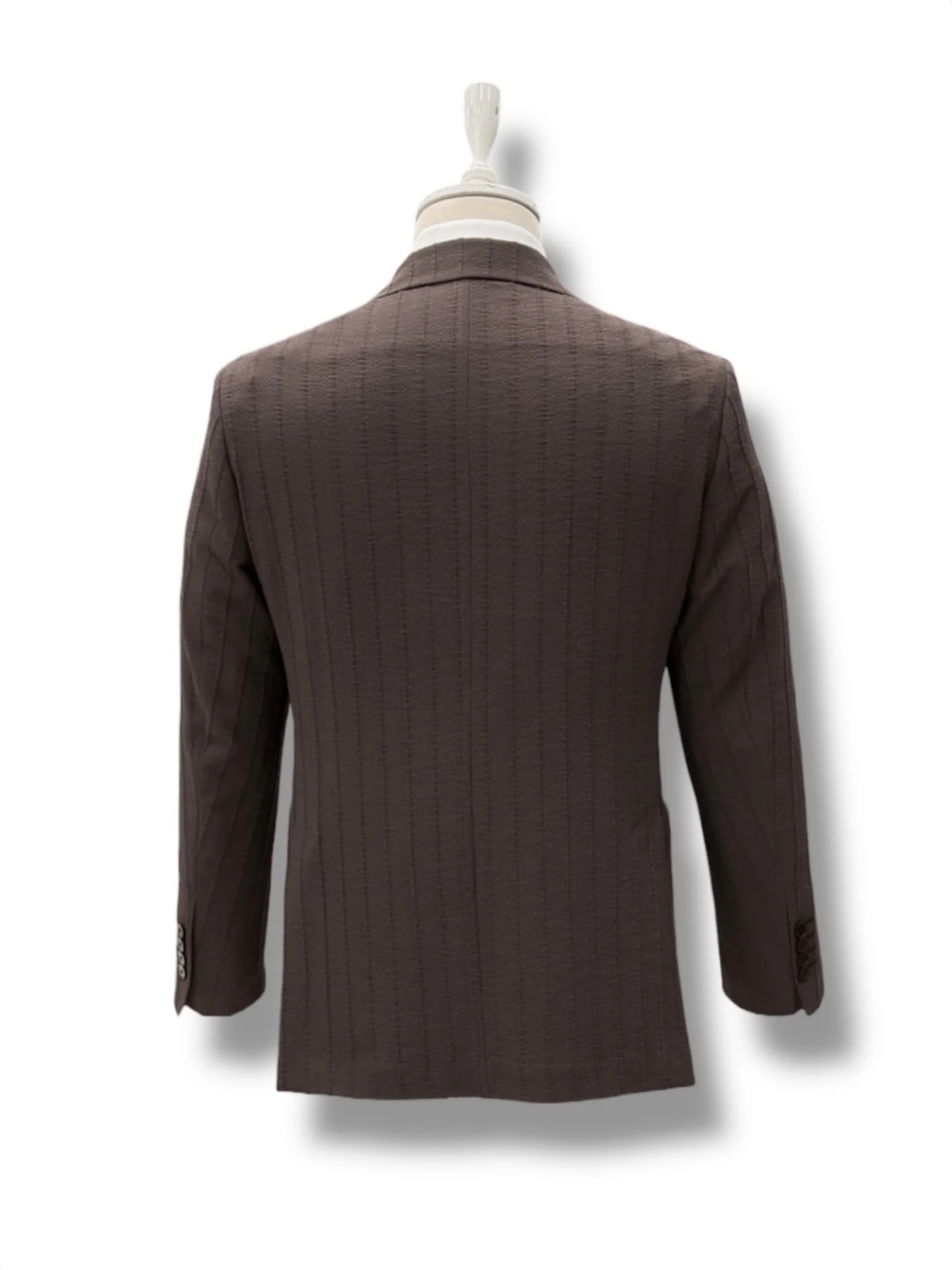 Standart Fit Likralı Torba Cep Kahverengi Relief Ceket - Image 4