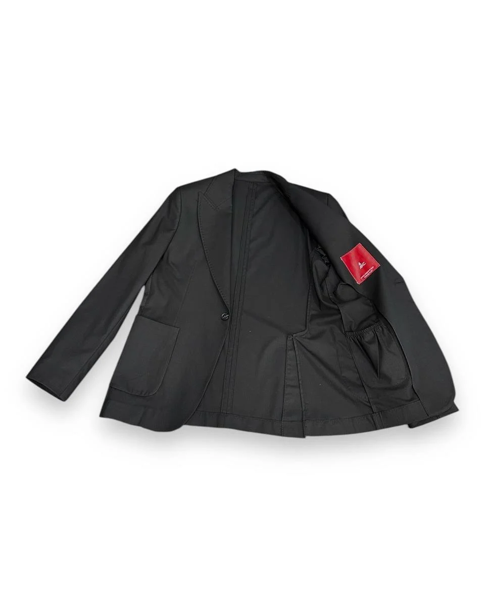 Slim Fit Astarsız Siyah Sartorial Ceket | İndirimli - Image 4