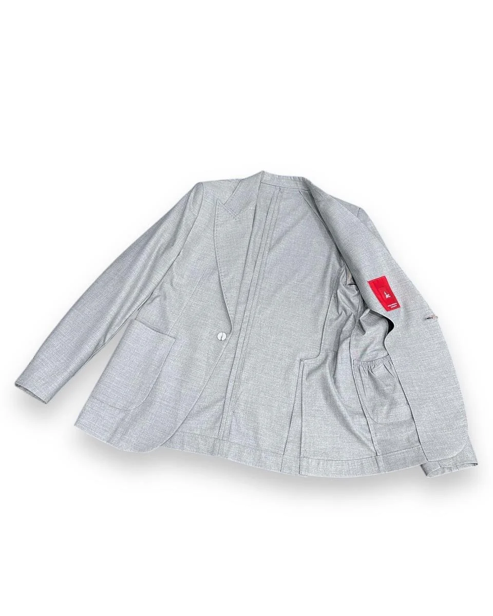 Slim Fit Astarsız Gri Sartorial Ceket | İndirimli - Image 4