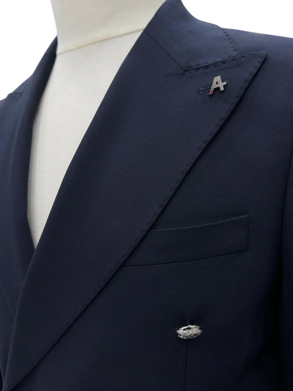 Slim Fit Metal Düğmeli Kruvaze Lacivert Tailor Ceket - Image 2