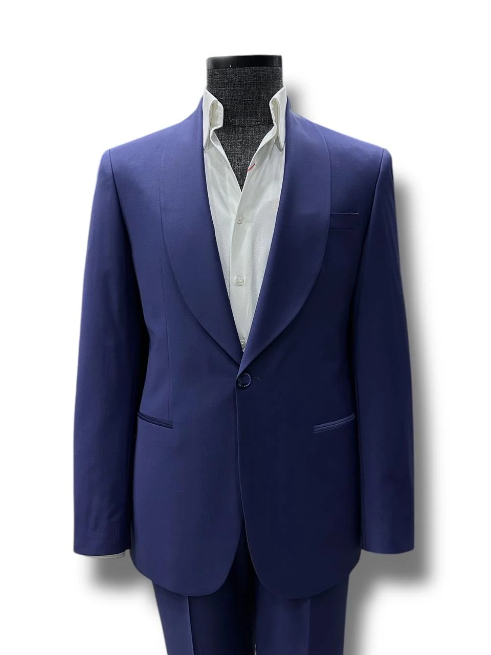 Slim Fit Şal Yaka Çift Yırtmaç Lacivert Erkek Yün Valente Takım Elbise - Image 2