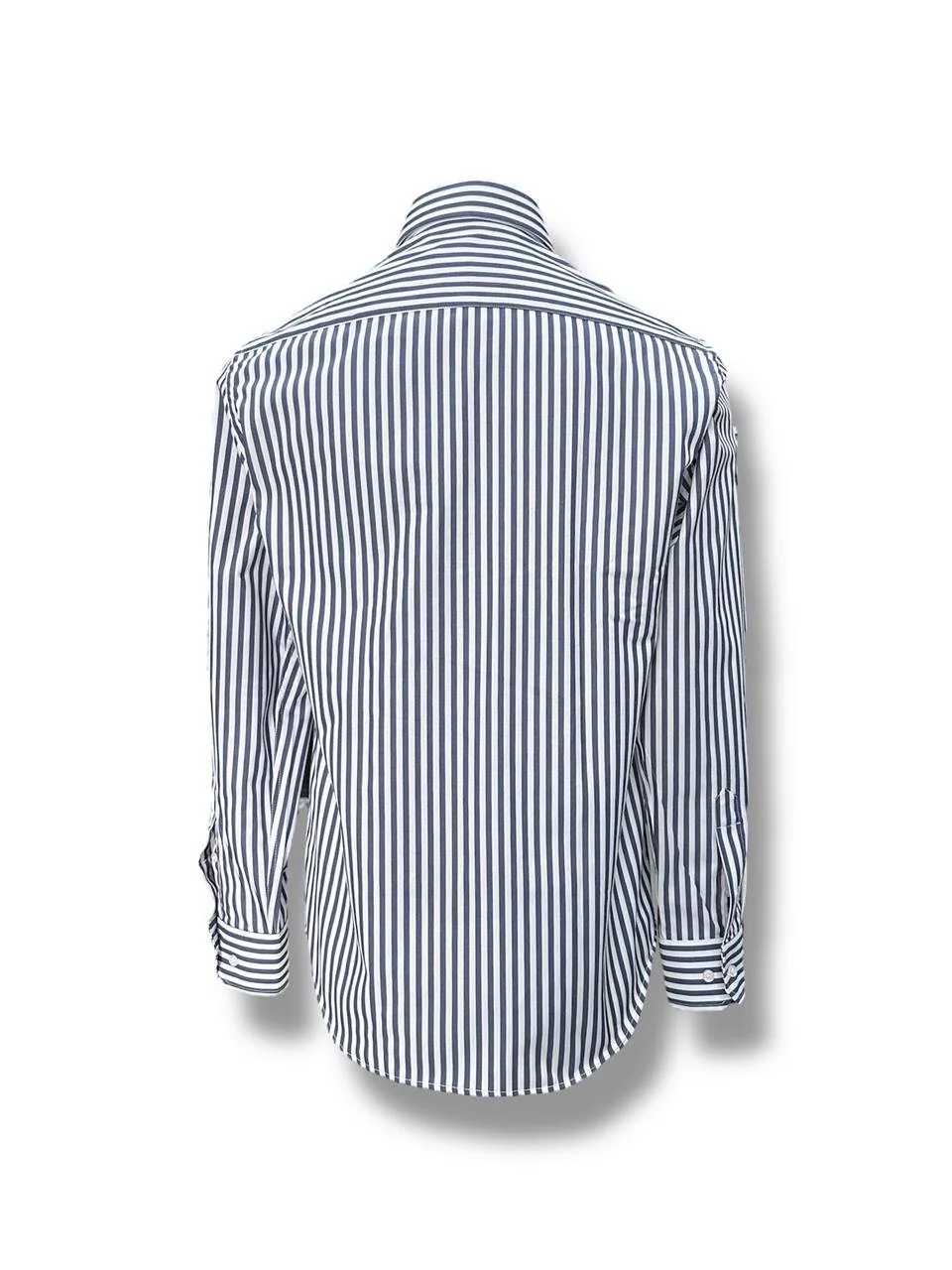 Slim Fit Düğmeli Yaka Pamuk Karışımlı Lacivert Veyra Gömlek - Image 3