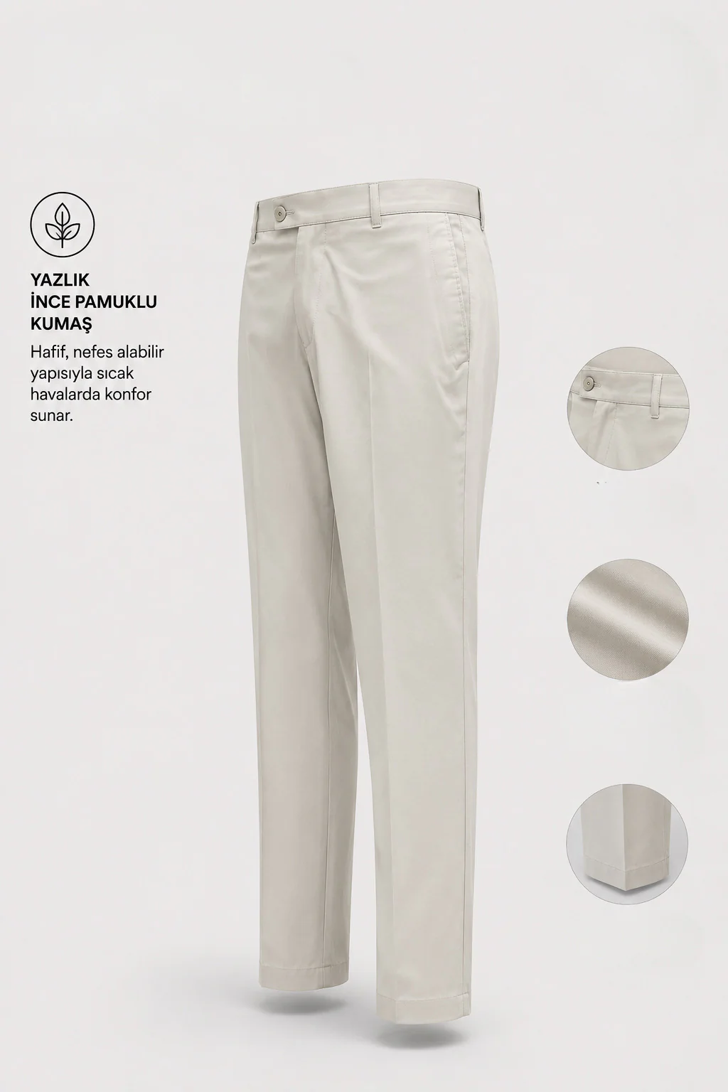 Standart Fit Pamuk Karışımlı Yan Cep Taş Voyage Pantolon