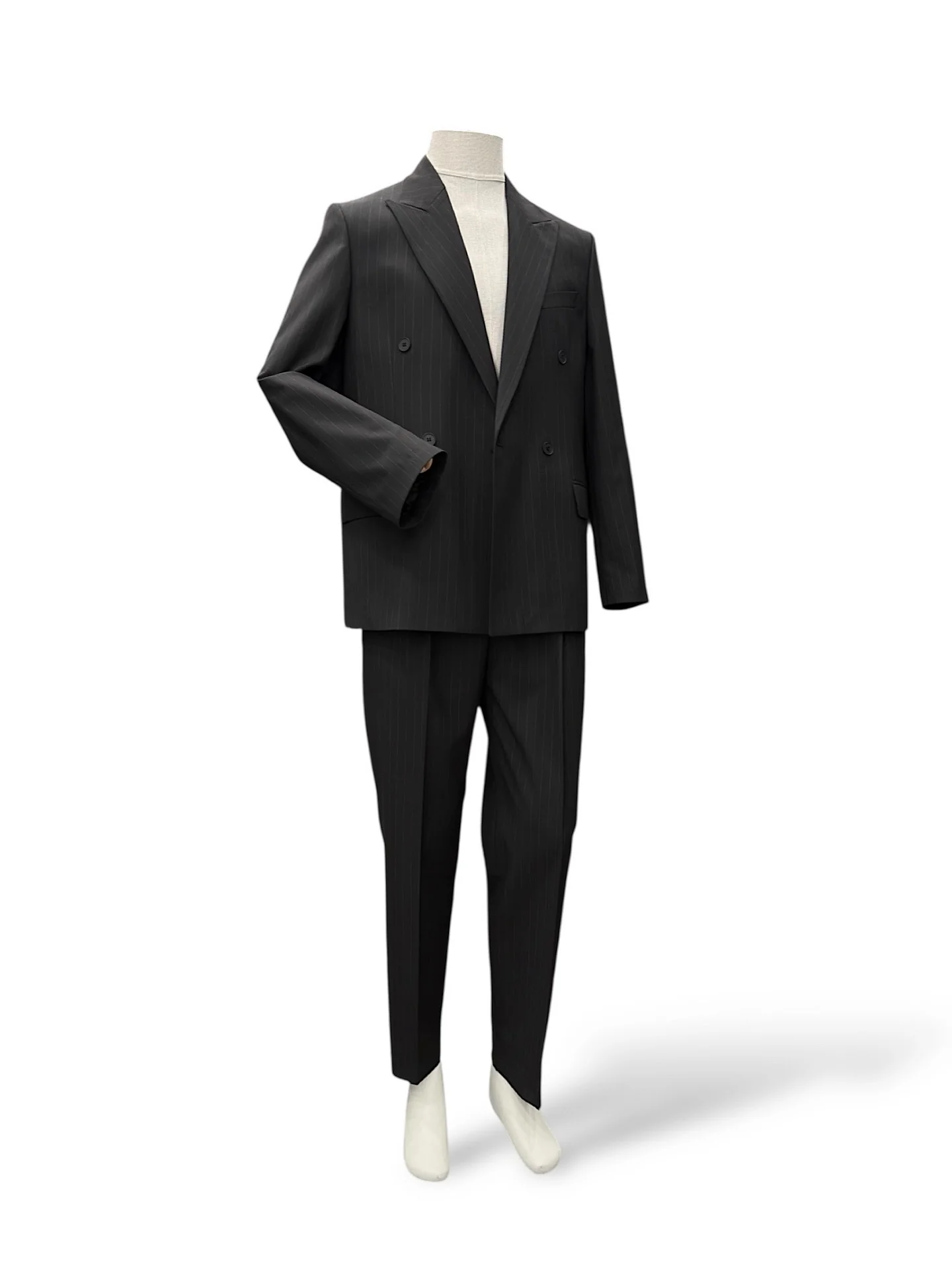 Oversize Siyah Kruvaze Wide Axis Takım Elbise