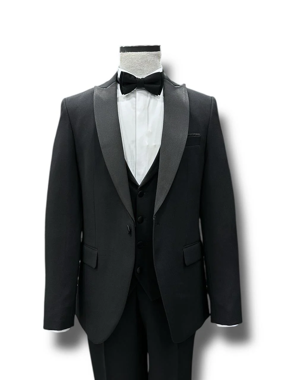 Slim Fit Siyah Yelekli Damatlık Smokin